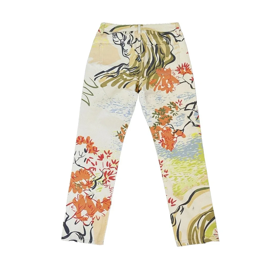 Lewser YITAI LA Sean Lew Printed Shangri Jean‎ Pants Jacket Set L Streetwear Art